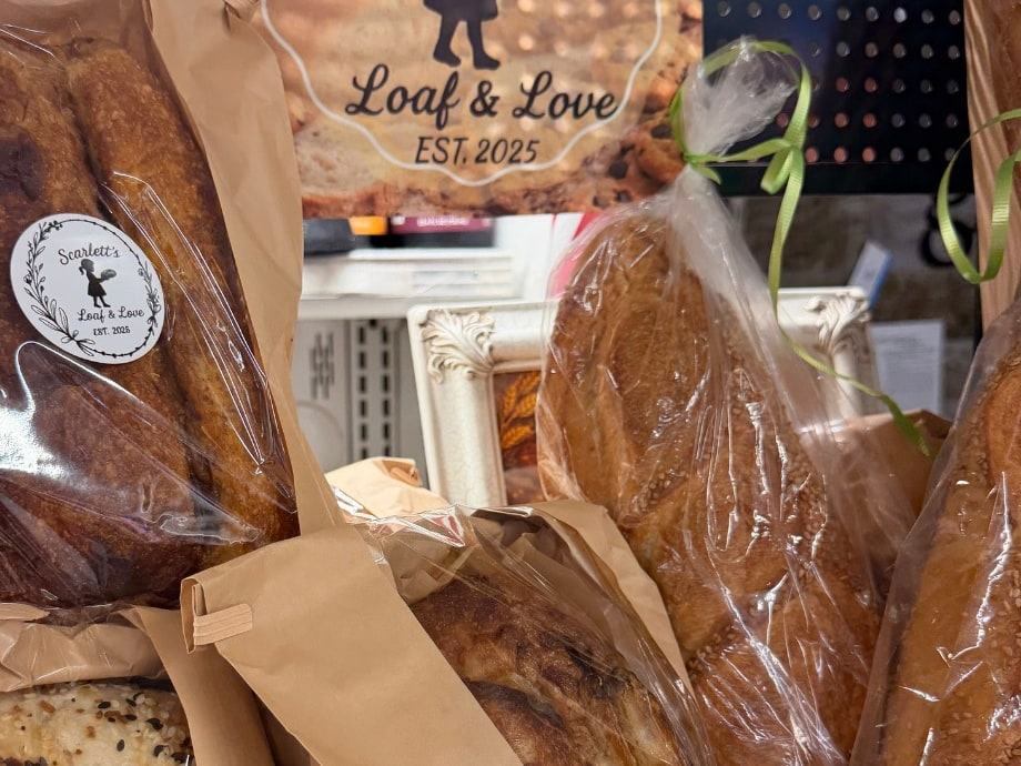 Loaves from Scarlett's Loaf and Love in paper bags