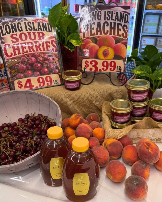 Long Island peaches, sour cherries, local honey and homemade strawberry jam